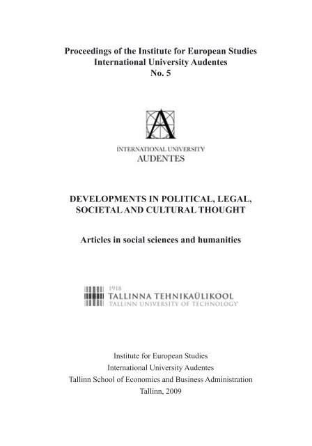 Title page and the articles (.pdf) - The Institute for European Studies