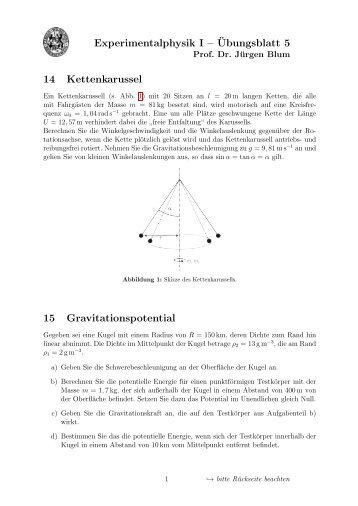 Experimentalphysik I â Â¨Ubungsblatt 5 14 Kettenkarussel 15 ...