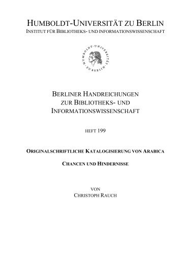 Berliner Handreichungen zur Bibliotheks