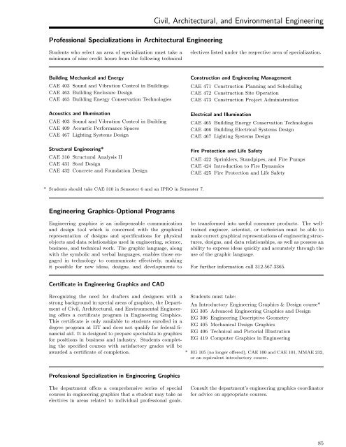 Undergraduate Bulletin - Illinois Institute of Technology