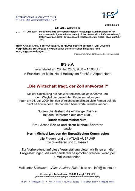 Die Wirtschaft Fragt Der Zoll Antwortet Internationales