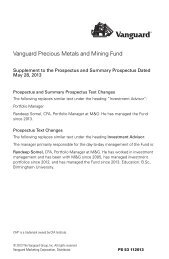Vanguard Precious Metals and Minding Fund Summary Prospectus