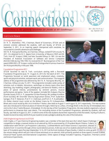 Connection Vol IV Issue I July - Indian Institute of Technology ...