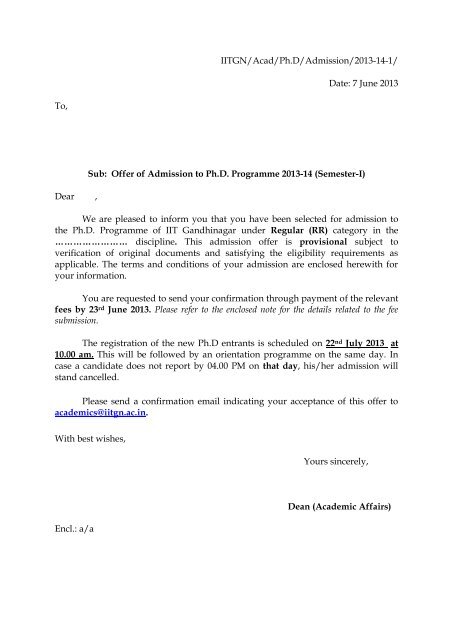 Sample Letter For Selected Candidates from img.yumpu.com