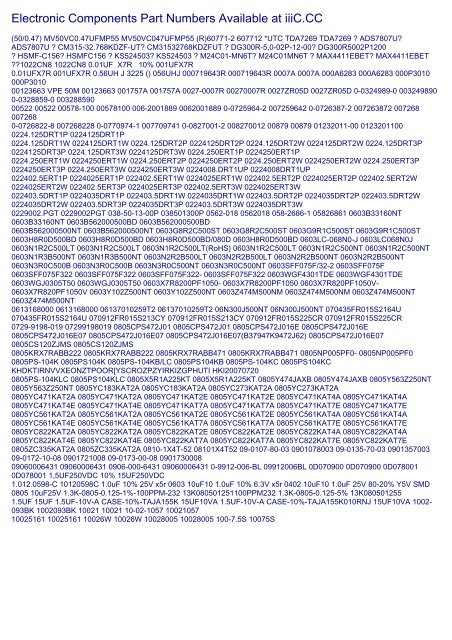 Electronic Components Part Numbers Available at iiiC.CC
