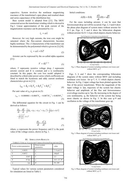 Ferroresonance Phenomena in Unloaded Transformers ... - ijcee