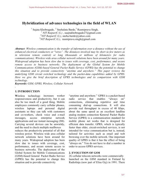 pdf - International Journal of Computer Technology and Applications