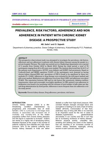 PREVALENCE, RISK FACTORS, ADHERENCE AND NON ... - ijrpc