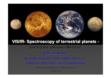 VIS/IR- Spectroscopy of terrestrial planets -