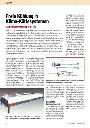 Freie KÃ¼hlung in Klima-KÃ¤ltesystemen