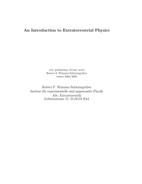 Skriptum (PDF) - Institut für Experimentelle und Angewandte Physik