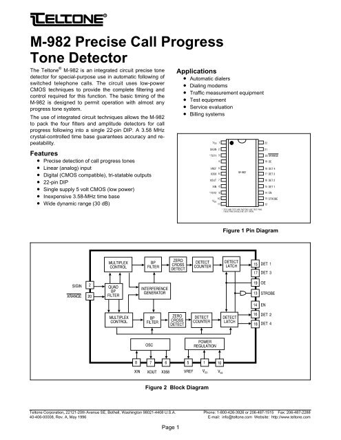 M-982 Precise Call Progress Tone Detector