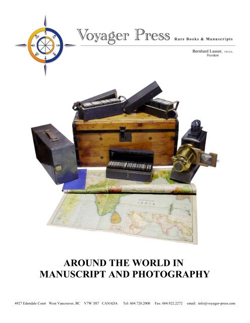 around the world in manuscript and photography - Voyager Press ...