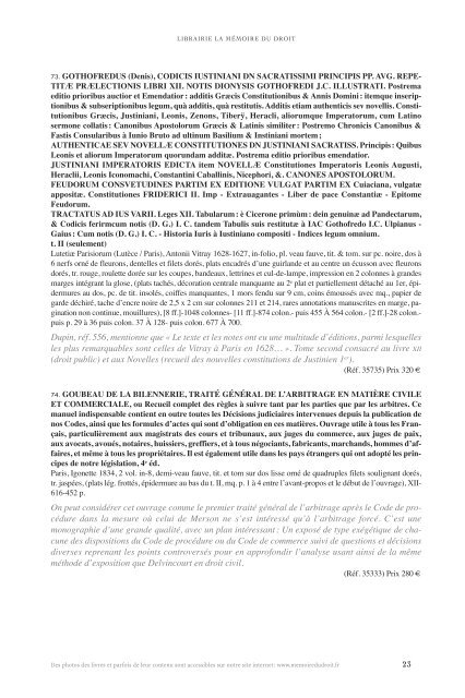 Catalogue nÂ° 41 - Librairie La Memoire du Droit