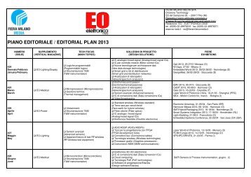 PIANO EDITORIALE / EDITORIAL PLAN 2013