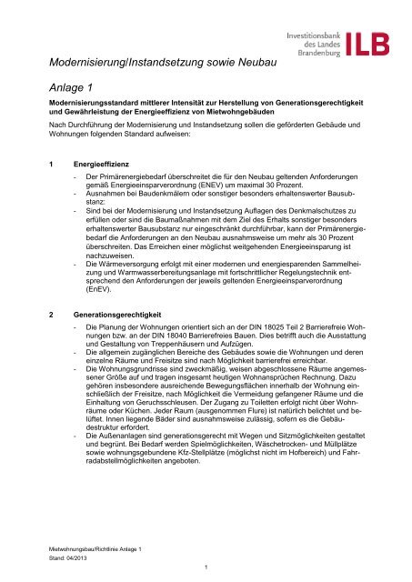 Anlage 1 zur Richtlinie (PDF 22 kB) - ILB