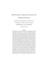 D&O Insurance, Corporate Governance and Managerial Incentives