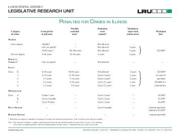 LEGISLATIVE RESEARCH UNIT - Illinois General Assembly