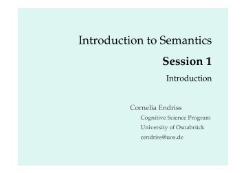 Introduction to Semantics Session 1