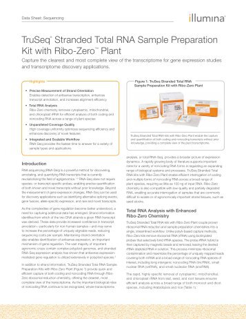 TruSeq Stranded Total RNA with Ribo-Zero Plant Sample ... - Illumina