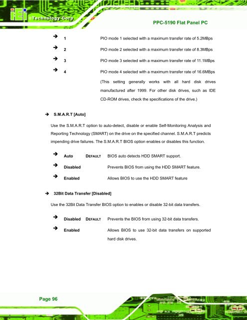 PPC-5190 User Manual - iEi