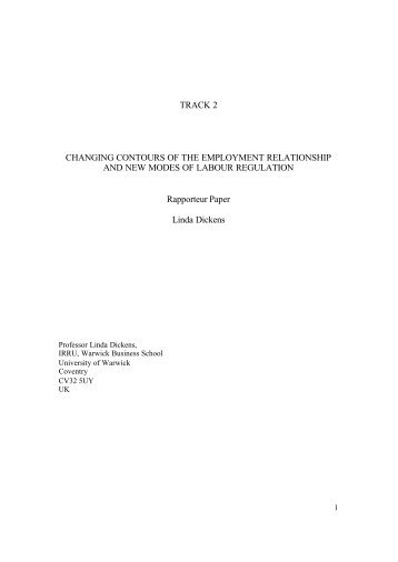 Changing Contours of the Employment Relationship and New ...