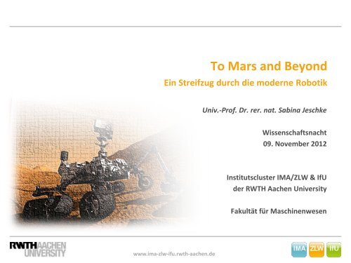 Roboter - IMA,ZLW & IfU - RWTH Aachen University