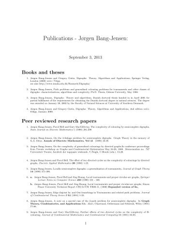 Publications - Jørgen Bang-Jensen: