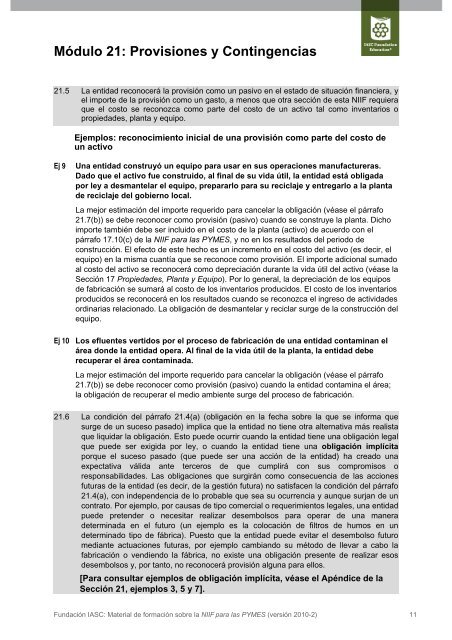 MÃ³dulo 21: Provisiones y Contingencias - International Accounting ...