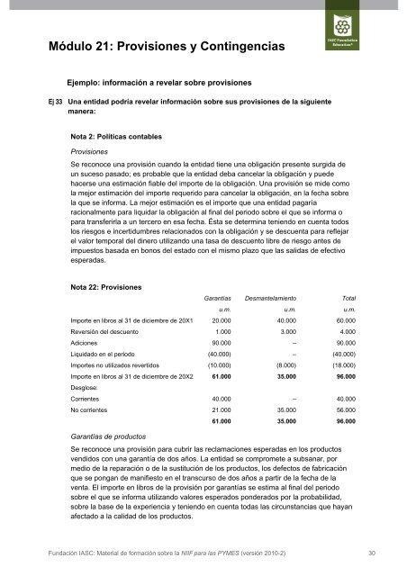 MÃ³dulo 21: Provisiones y Contingencias - International Accounting ...