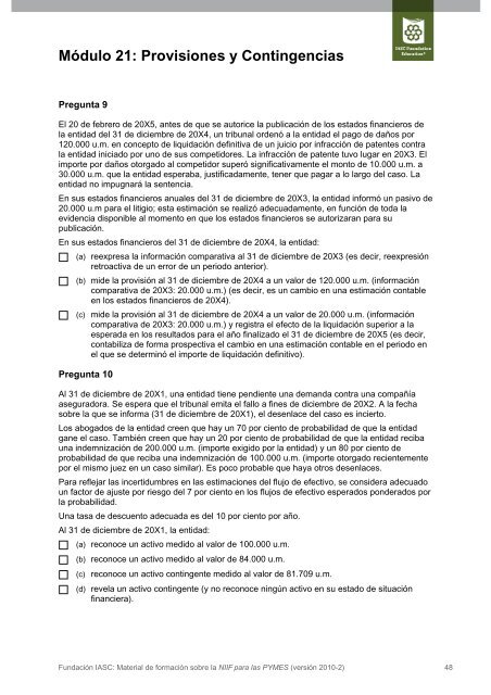 MÃ³dulo 21: Provisiones y Contingencias - International Accounting ...