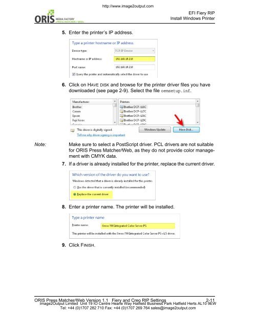 Press Matcher Web RIP Settings - image2output - Support