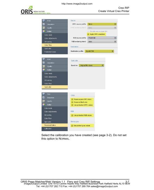 Press Matcher Web RIP Settings - image2output - Support