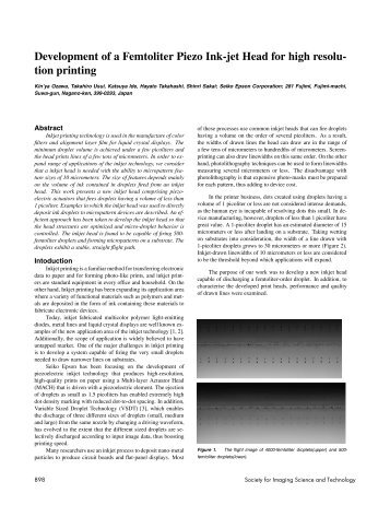 Development of a Femto Liter Piezo Ink-jet Head for High Resolution ...