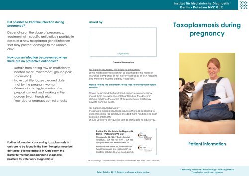 Toxoplasmosis during pregnancy - IMD Berlin