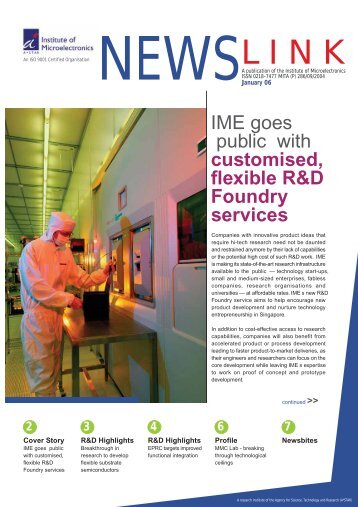 IME goes public with customised, flexible R&D Foundry services