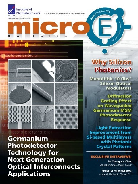 Why Silicon Photonics? - Institute of Microelectronics - A*Star