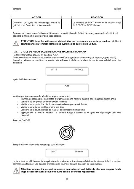 notice d'installation, utilisation et entretien secheuse ... - IMESA SpA