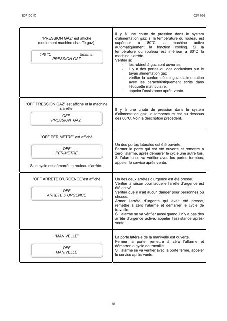 notice d'installation, utilisation et entretien secheuse ... - IMESA SpA