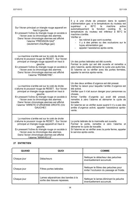 notice d'installation, utilisation et entretien secheuse ... - IMESA SpA