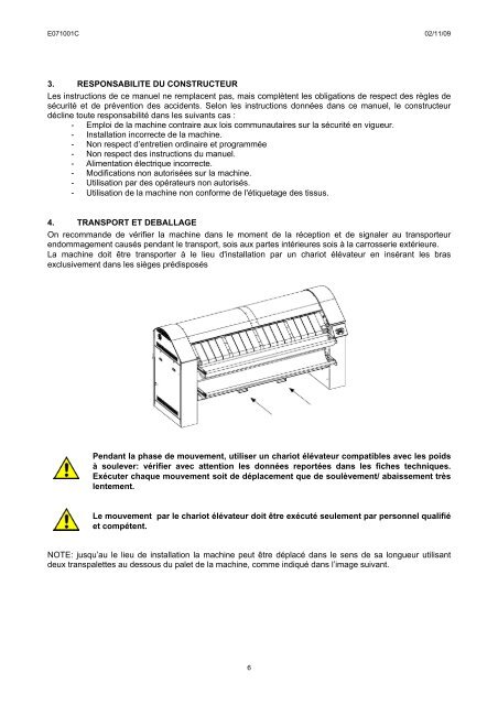 notice d'installation, utilisation et entretien secheuse ... - IMESA SpA