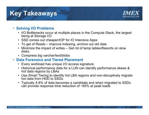 Solving the IO Bottleneck in NextGen DataCenters ... - IMEX Research