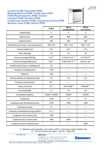 Lavatrice PLM6, Essiccatoio PES6 Washing Machine PLM6, Tumble ...