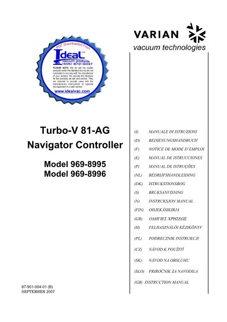 Turbo-V 81-AG Navigator Controller Model 969-8995 Model 969-8996