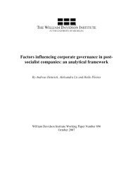 Factors influencing corporate governance in post - The William ...