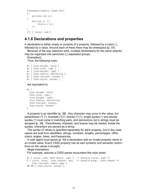 W3C CSS2 Cascading Style Sheets, level 2 - instructional media + ...