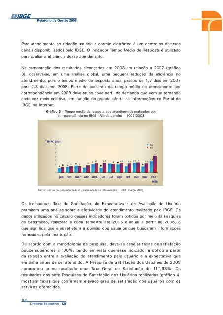 RelatÃ³rio de GestÃ£o 2008 - IBGE