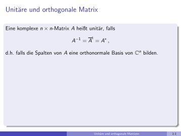 UnitÃ¤re und orthogonale Matrix - imng