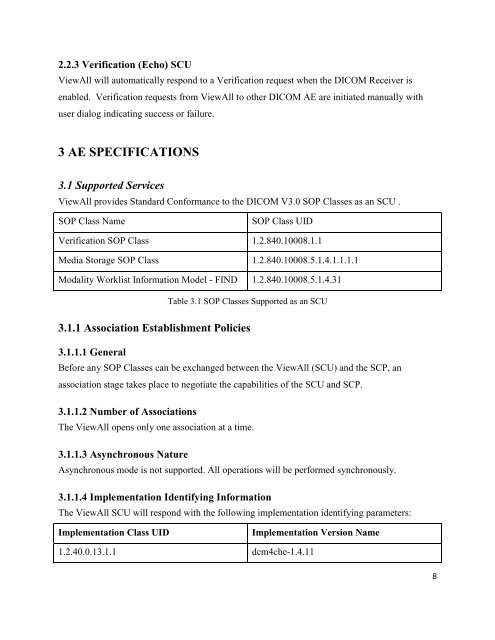 DICOM Conformance Standards - Image Works