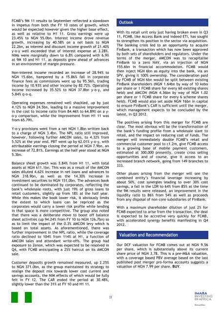 Nigeria Banking Sector Coverage - December 2011 'Bad ... - Imara